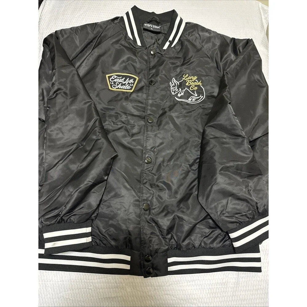 NWT Shaka Wear Bomber Jacket, Black Size X-Large